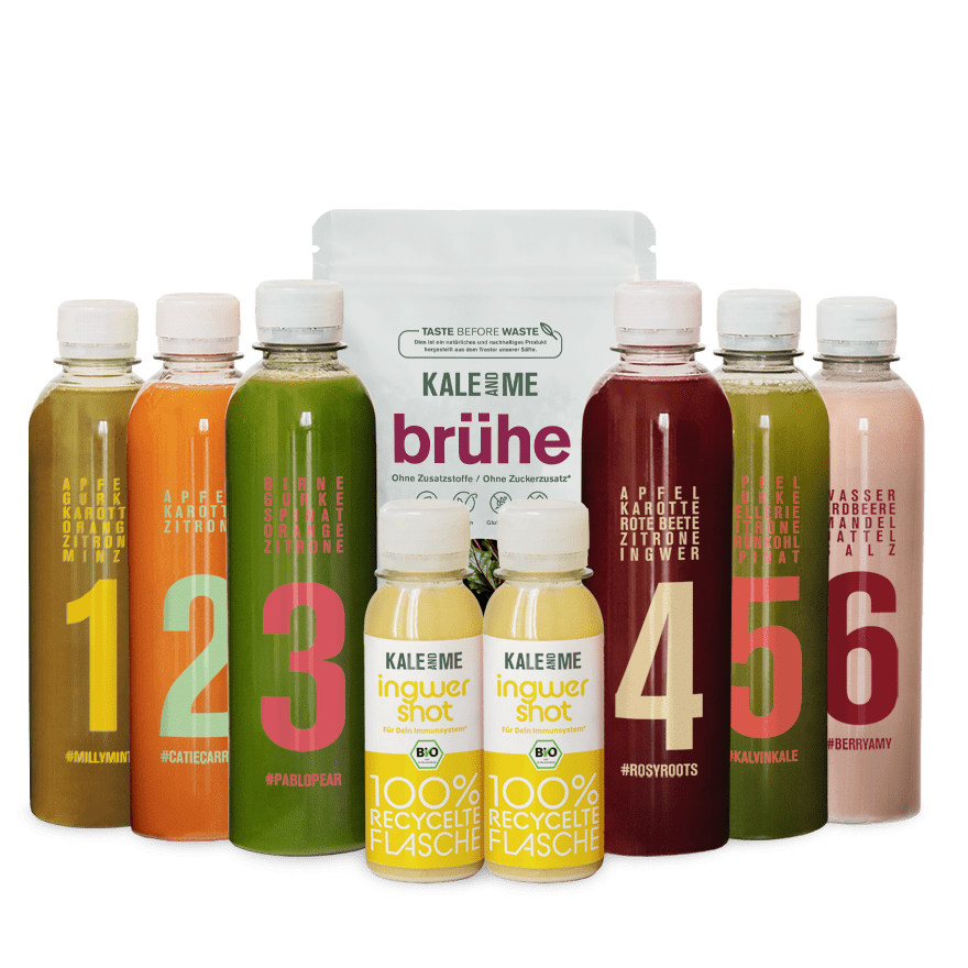 Saft Bundle mit Shots und Brühe